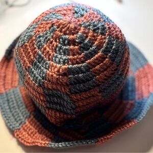 Elegant Women's Crochet Hat - Gray and Brown